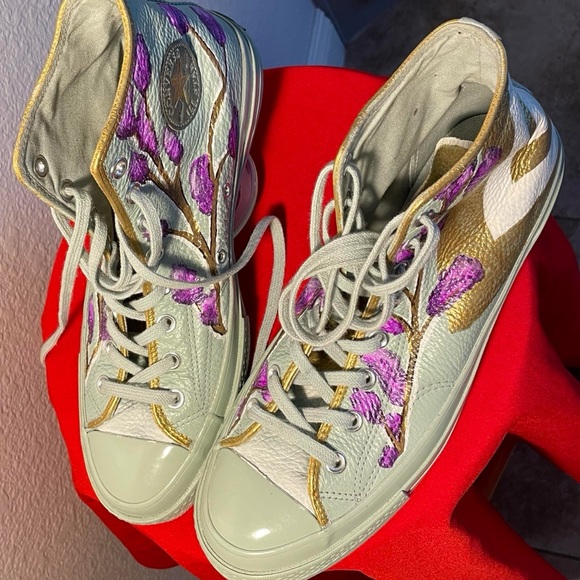 Converse Unisex High-Top Sneakers - Light Blue, Gold & Purple Sz 10 men - Picture 8 of 14